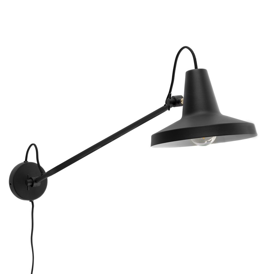 Lámpara de pared negra ajustable, para iluminar comedor, living, dormitorio